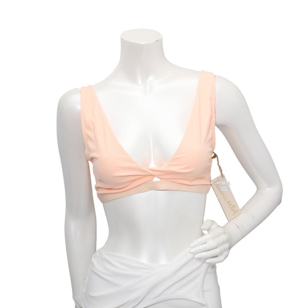 Cabana del Sol Bikini Top Swimsuit Creamsicle Peach Stretch Twist Front Beach